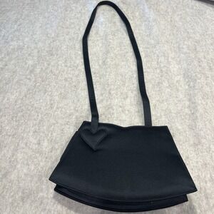 Gorgeous Victoria Secret Handbag Black Satin Cocktail Bag With Heart‎ EUC